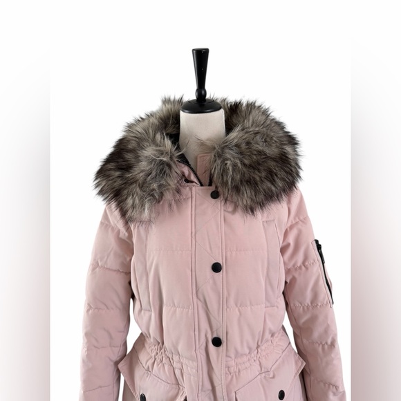 BCBG generation faux fur hooded Light Pink Puffer Coat - Picture 2 of 9